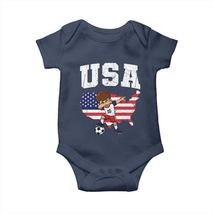 USA Soccer Dabbing Boy American Flag Fan Baby Onesie