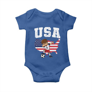 USA Soccer Dabbing Boy American Flag Fan Baby Onesie