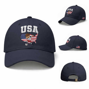 USA Soccer Dabbing Boy American Flag Fan Baseball Cap
