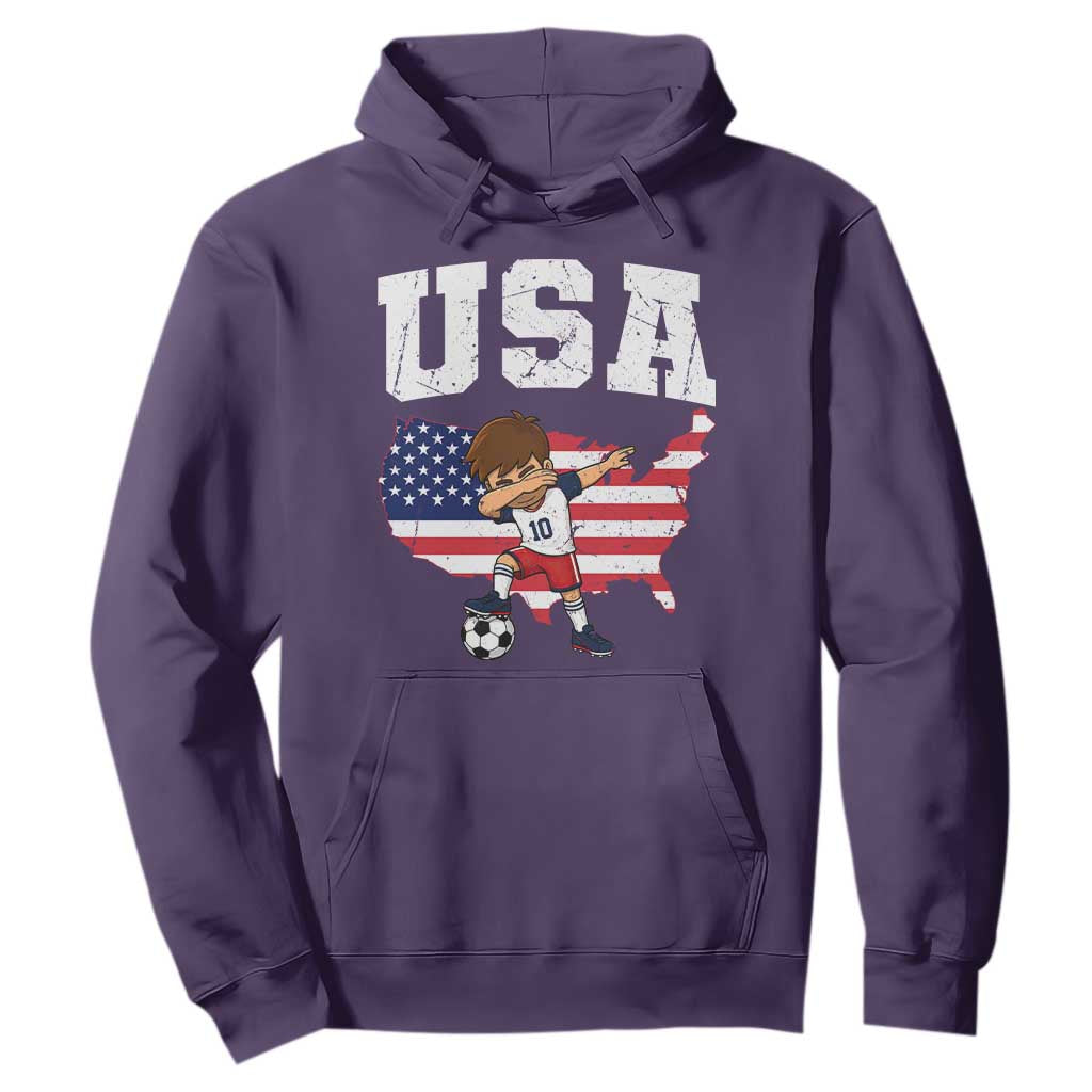 USA Soccer Dabbing Boy American Flag Fan Hoodie