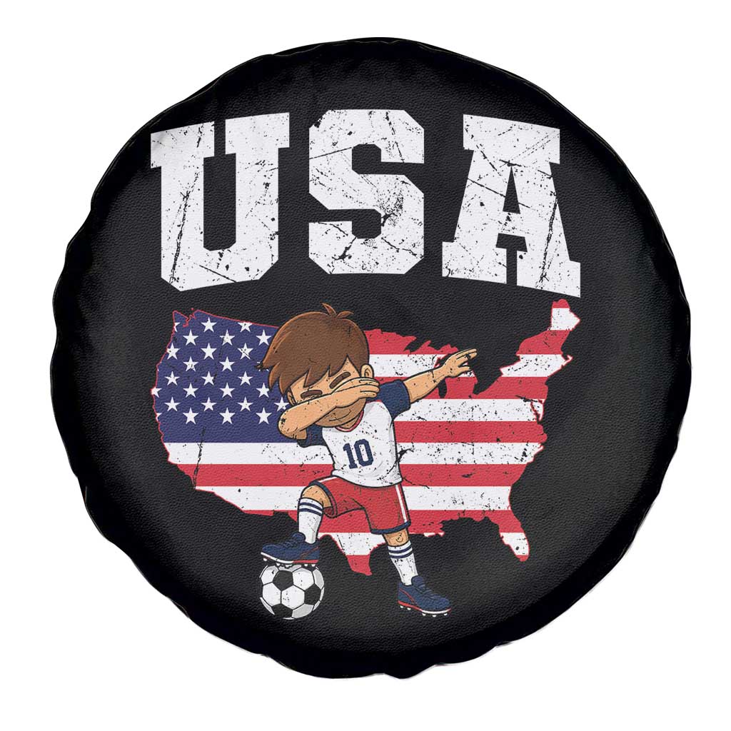 USA Soccer Dabbing Boy American Flag Fan Spare Tire Cover TS14 Print Your Wear