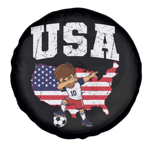 USA Soccer Dabbing Boy American Flag Fan Spare Tire Cover TS14 Print Your Wear