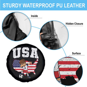 USA Soccer Dabbing Boy American Flag Fan Spare Tire Cover TS14 Print Your Wear