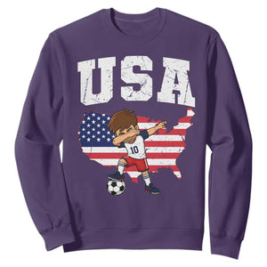 USA Soccer Dabbing Boy American Flag Fan Sweatshirt