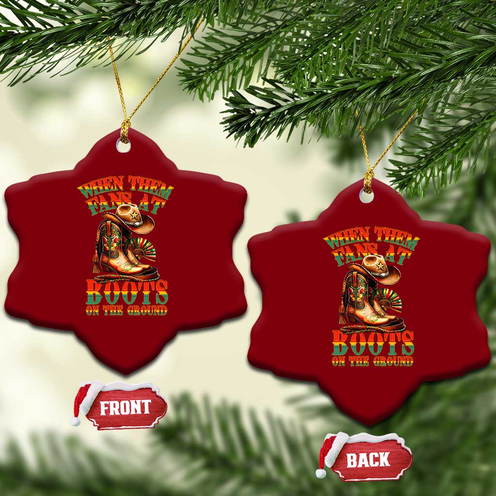 Black Cowgirl Ceramic Ornament When Them Fans At Boots On The Ground TS14 Print Your Wear