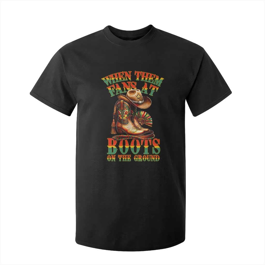 Black Cowgirl T Shirt For Kid When Them Fans At Boots On The Ground TS14 Black Print Your Wear