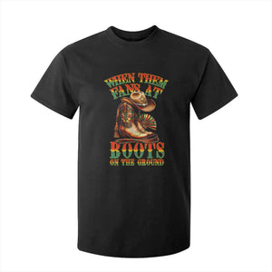 Black Cowgirl T Shirt For Kid When Them Fans At Boots On The Ground TS14 Black Print Your Wear