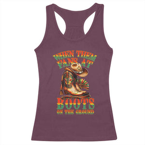 Black Cowgirl Racerback Tank Top When Them Fans At Boots On The Ground TS14 Maroon Print Your Wear