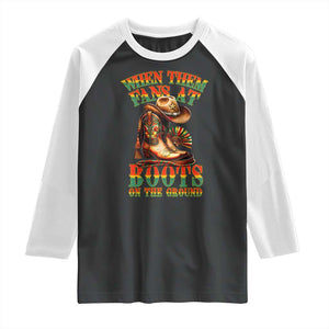 Black Cowgirl Raglan Shirt When Them Fans At Boots On The Ground TS14 Black White Print Your Wear