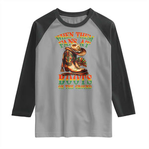 Black Cowgirl Raglan Shirt When Them Fans At Boots On The Ground TS14 Sport Gray Black Print Your Wear