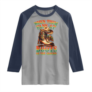 Black Cowgirl Raglan Shirt When Them Fans At Boots On The Ground TS14 Sport Gray Navy Print Your Wear