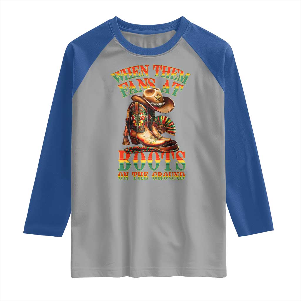 Black Cowgirl Raglan Shirt When Them Fans At Boots On The Ground TS14 Sport Gray Royal Print Your Wear