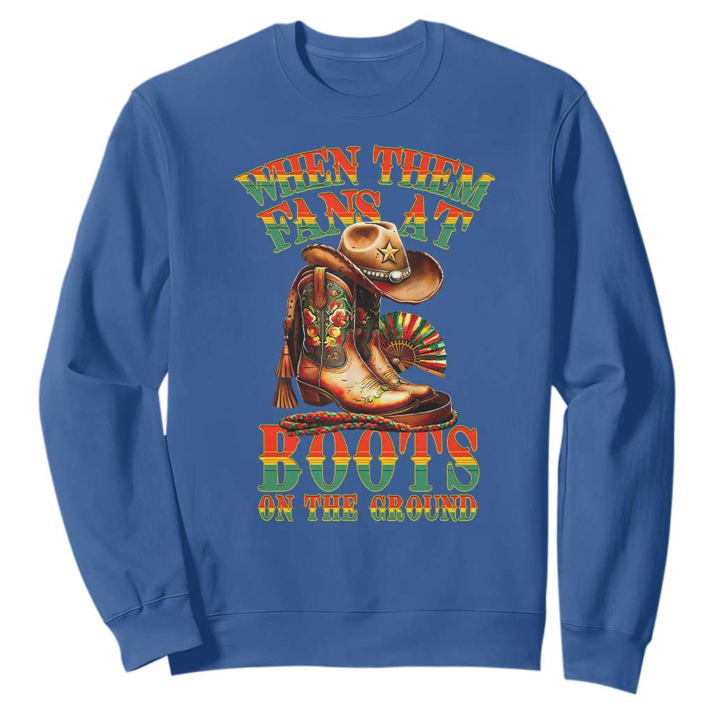 Black Cowgirl Sweatshirt When Them Fans At Boots On The Ground TS14 Royal Blue Print Your Wear