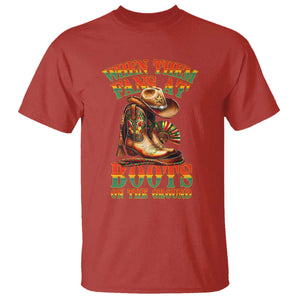 Black Cowgirl T Shirt When Them Fans At Boots On The Ground TS14 Red Print Your Wear
