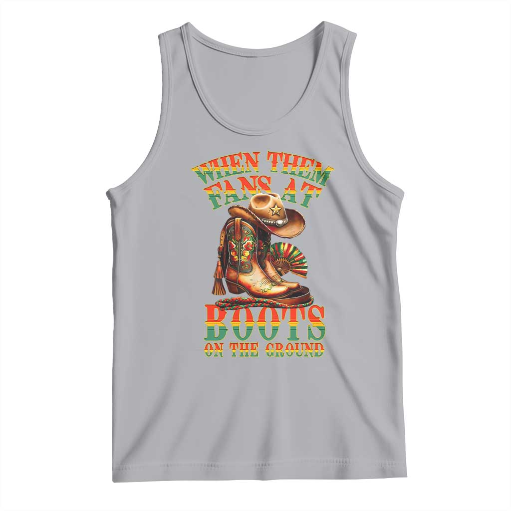 Black Cowgirl Tank Top When Them Fans At Boots On The Ground TS14 Athletic Heather Print Your Wear