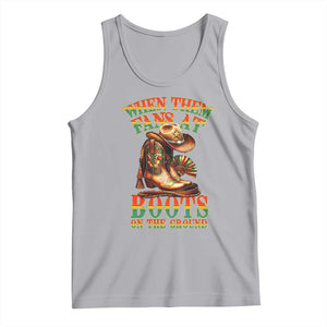 Black Cowgirl Tank Top When Them Fans At Boots On The Ground TS14 Athletic Heather Print Your Wear