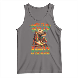 Black Cowgirl Tank Top When Them Fans At Boots On The Ground TS14 Deep Heather Print Your Wear