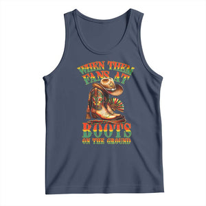 Black Cowgirl Tank Top When Them Fans At Boots On The Ground TS14 Navy Print Your Wear