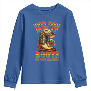 Black Cowgirl Youth Sweatshirt When Them Fans At Boots On The Ground TS14 Royal Blue Print Your Wear
