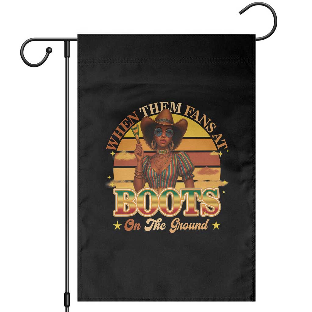 Black Cowgirl Rodeo Garden Flag Where Them Fans At Boots On Da Ground TS14 Black Print Your Wear