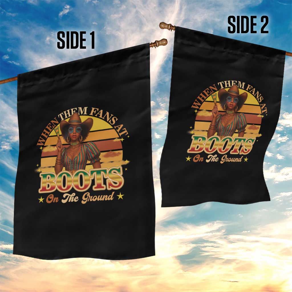 Black Cowgirl Rodeo Garden Flag Where Them Fans At Boots On Da Ground TS14 Print Your Wear