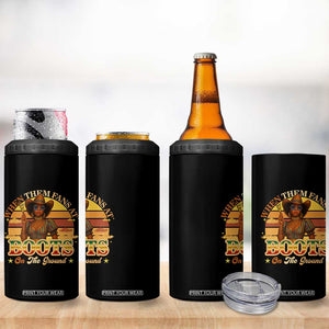 Black Cowgirl Rodeo 4 in 1 Can Cooler Tumbler Where Them Fans At Boots On Da Ground TS14 Print Your Wear