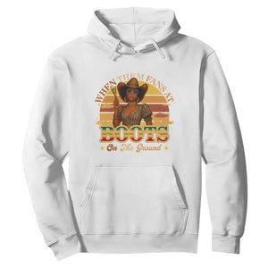 Black Cowgirl Rodeo Hoodie Where Them Fans At Boots On Da Ground TS14 White Print Your Wear