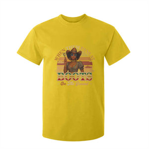 Black Cowgirl Rodeo T Shirt For Kid Where Them Fans At Boots On Da Ground - Print Your Wear