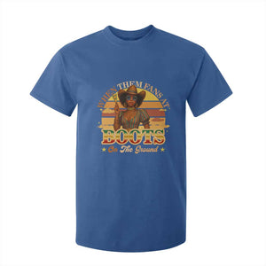 Black Cowgirl Rodeo T Shirt For Kid Where Them Fans At Boots On Da Ground - Print Your Wear