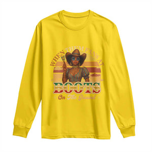 Black Cowgirl Rodeo Long Sleeve Shirt Where Them Fans At Boots On Da Ground TS14 Daisy Print Your Wear