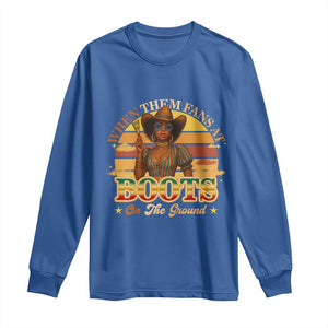 Black Cowgirl Rodeo Long Sleeve Shirt Where Them Fans At Boots On Da Ground TS14 Royal Blue Print Your Wear