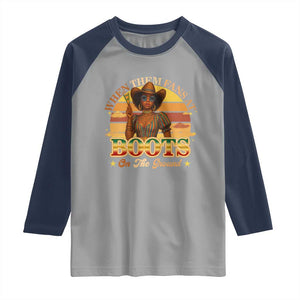 Black Cowgirl Rodeo Raglan Shirt Where Them Fans At Boots On Da Ground TS14 Sport Gray Navy Print Your Wear
