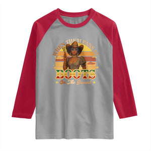 Black Cowgirl Rodeo Raglan Shirt Where Them Fans At Boots On Da Ground TS14 Sport Gray Red Print Your Wear