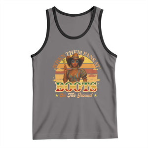 Black Cowgirl Rodeo Tank Top Where Them Fans At Boots On Da Ground TS14 Deep Heather Black Print Your Wear