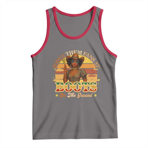 Black Cowgirl Rodeo Tank Top Where Them Fans At Boots On Da Ground TS14 Deep Heather Red Print Your Wear