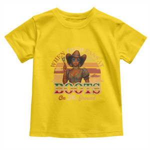 Black Cowgirl Rodeo Toddler T Shirt Where Them Fans At Boots On Da Ground TS14 Daisy Print Your Wear