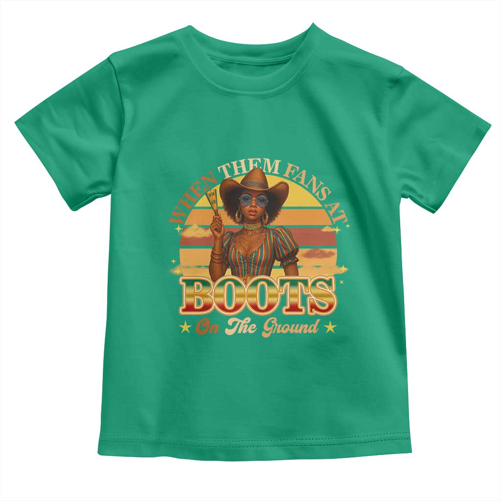 Black Cowgirl Rodeo Toddler T Shirt Where Them Fans At Boots On Da Ground TS14 Irish Green Print Your Wear