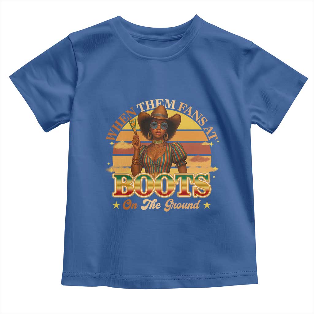 Black Cowgirl Rodeo Toddler T Shirt Where Them Fans At Boots On Da Ground TS14 Royal Blue Print Your Wear