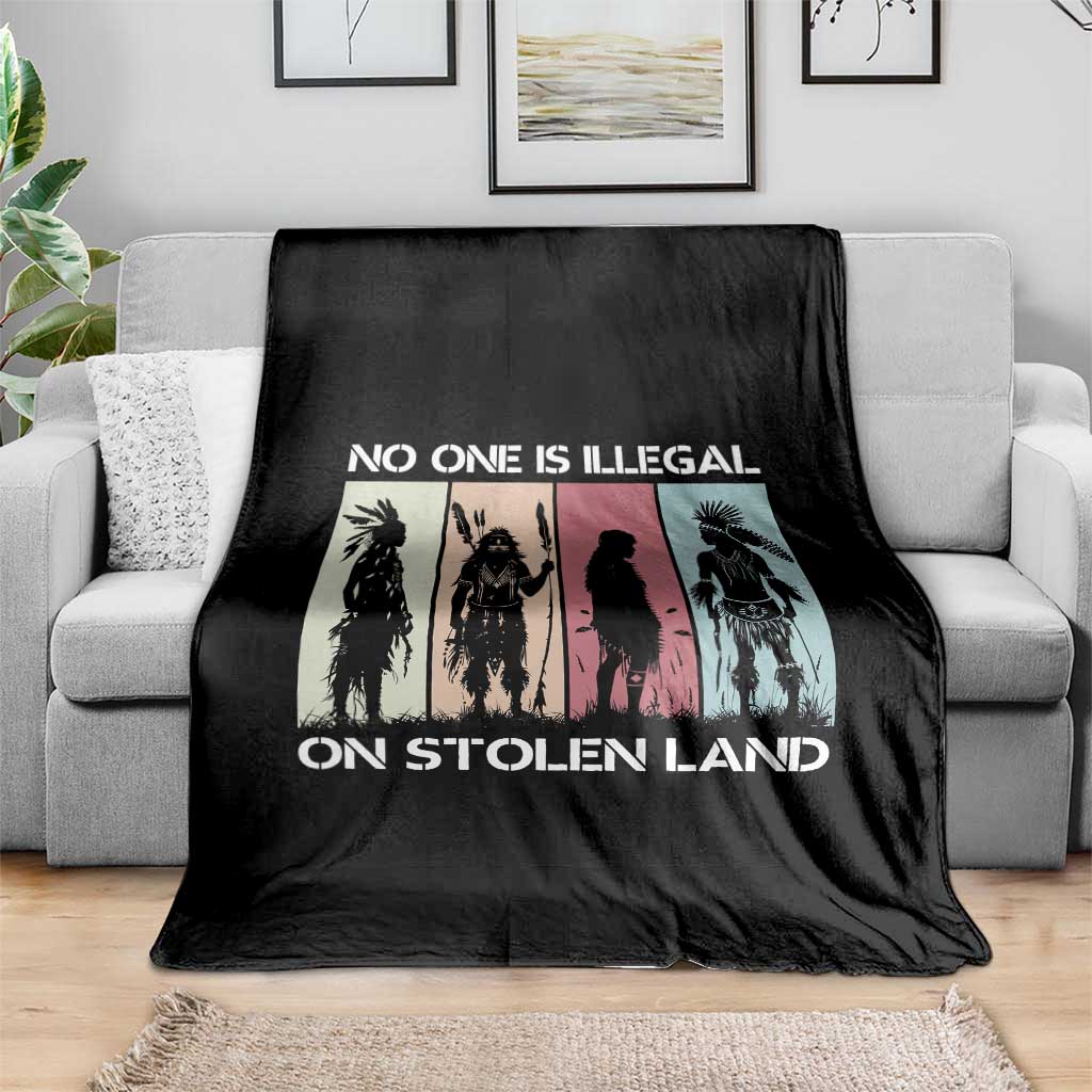 No One is Illegal on Stolen Land Throw Blanket Native American Indigenous TS14 Print Your Wear