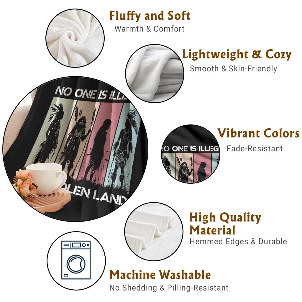 No One is Illegal on Stolen Land Throw Blanket Native American Indigenous TS14 Print Your Wear