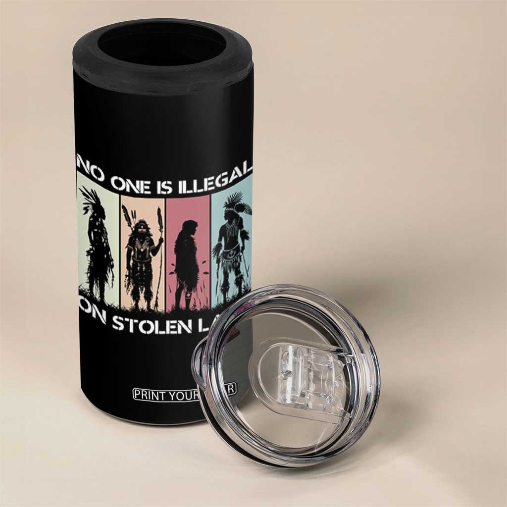 No One is Illegal on Stolen Land 4 in 1 Can Cooler Tumbler Native American Indigenous TS14 Print Your Wear