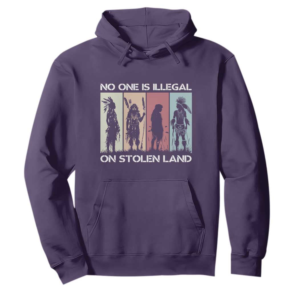 No One is Illegal on Stolen Land Hoodie Native American Indigenous TS14 Purple Print Your Wear