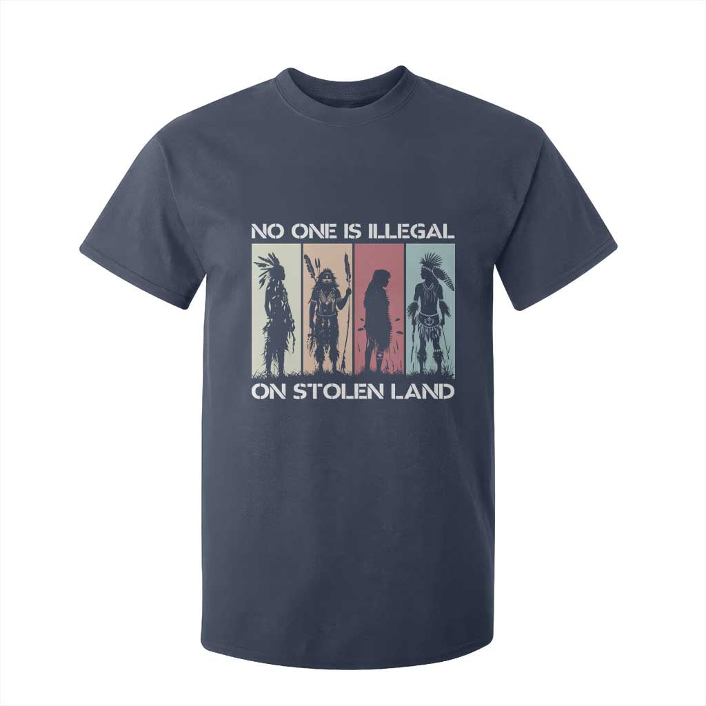 No One is Illegal on Stolen Land T Shirt For Kid Native American Indigenous TS14 Navy Print Your Wear