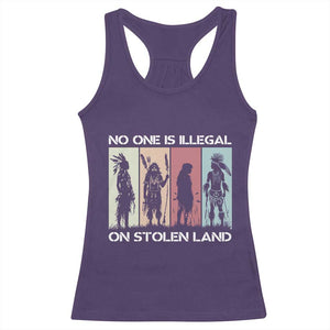 No One is Illegal on Stolen Land Racerback Tank Top Native American Indigenous TS14 Purple Print Your Wear