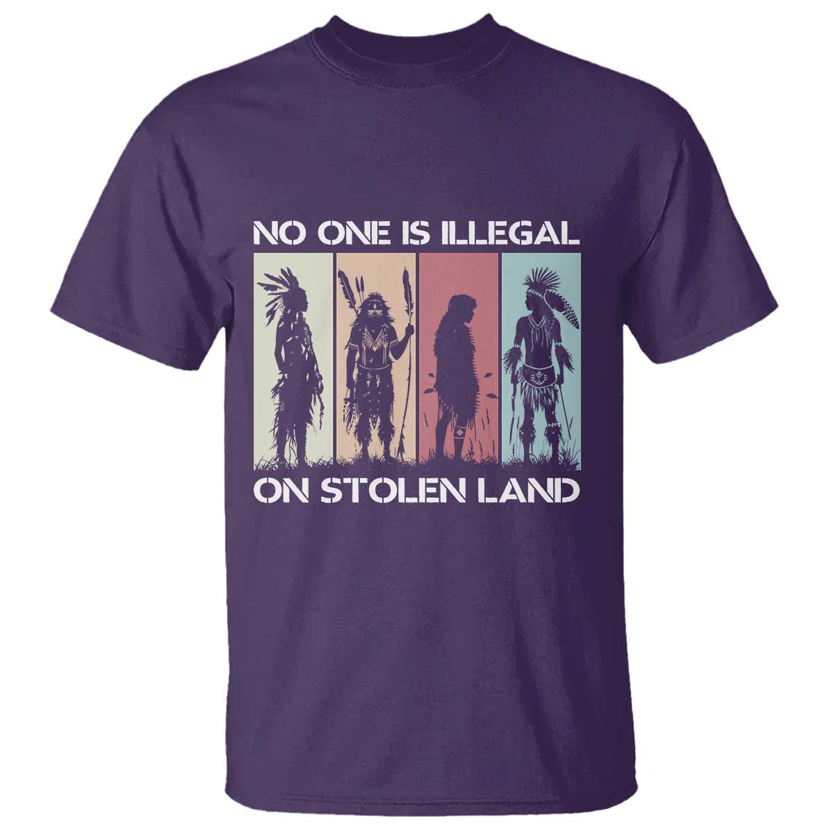 No One is Illegal on Stolen Land T Shirt Native American Indigenous TS14 Purple Print Your Wear