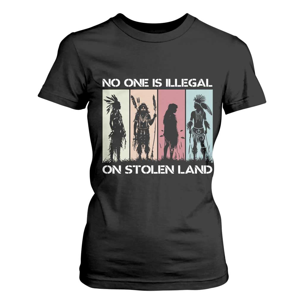 No One is Illegal on Stolen Land T Shirt For Women Native American Indigenous - Print Your Wear