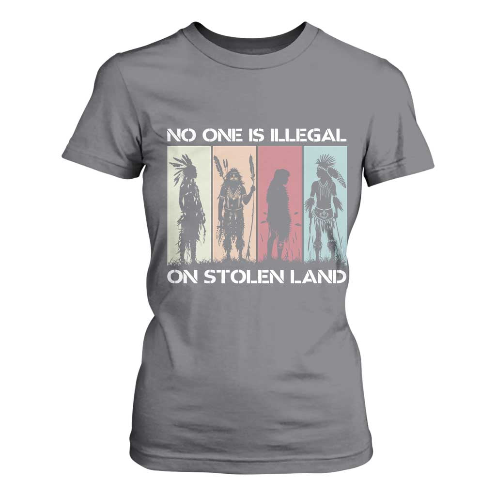 No One is Illegal on Stolen Land T Shirt For Women Native American Indigenous TS14 Charcoal Print Your Wear