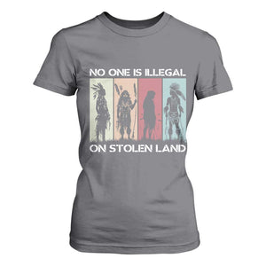 No One is Illegal on Stolen Land T Shirt For Women Native American Indigenous - Print Your Wear