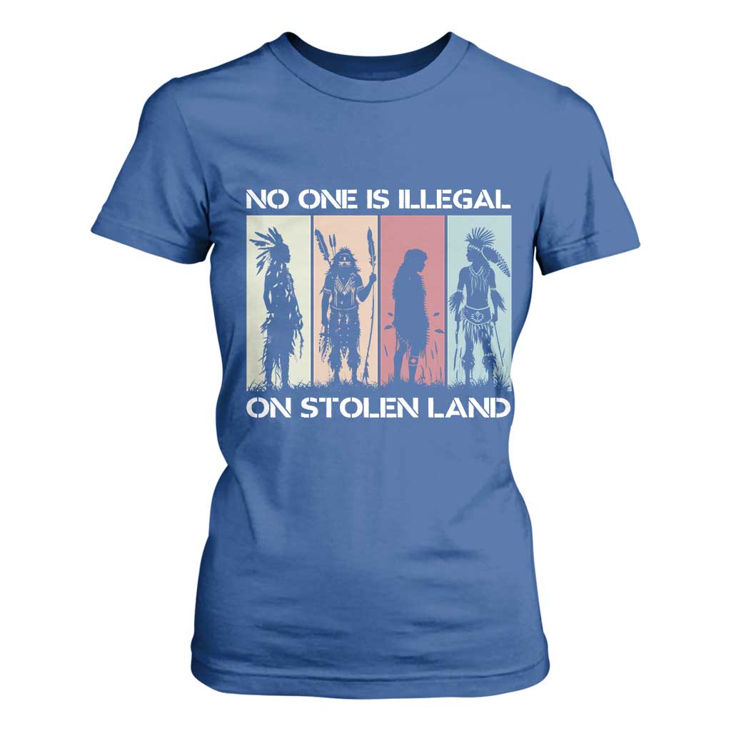 No One is Illegal on Stolen Land T Shirt For Women Native American Indigenous TS14 Royal Blue Print Your Wear