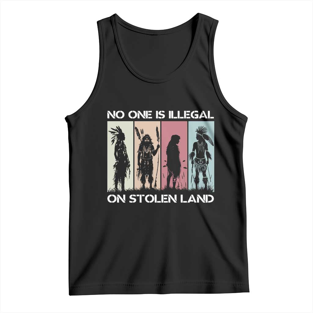 No One is Illegal on Stolen Land Tank Top Native American Indigenous TS14 Black Print Your Wear